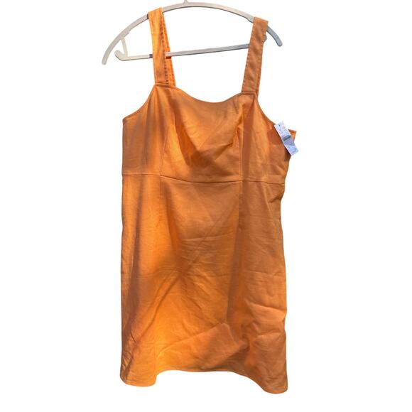 J.Crew Linen-Blend Square Neck‎ Dress – Size 14 - Picture 2 of 9